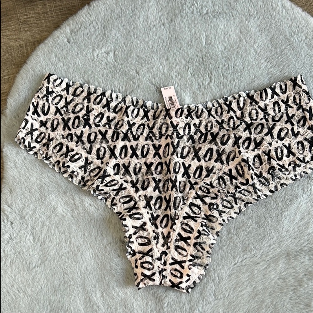 NWT Victoria’s Secret XOXO Print Cheeky Lace Panty XL